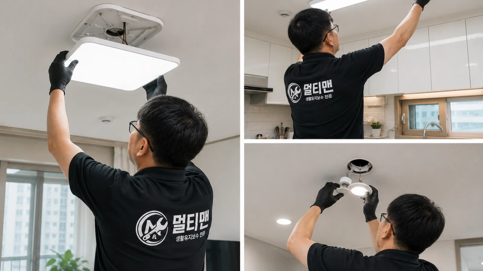 방·주방 LED 전등 교체